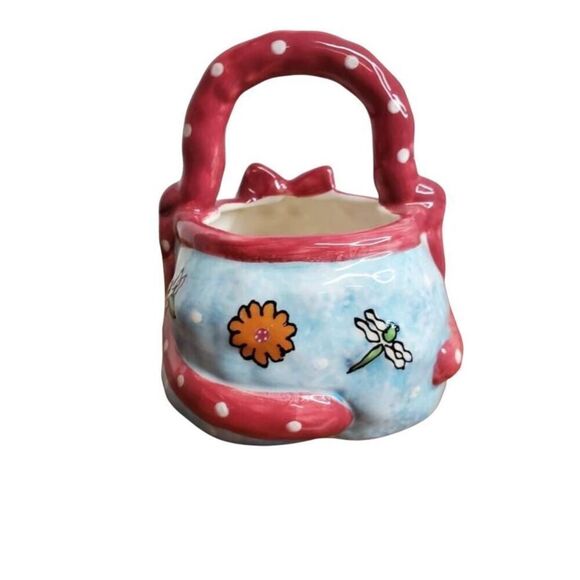 Purple Cat porcelain basket - Picture 4 of 7